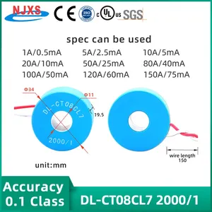 Transformador de Corriente NJXSE DL-CT08CL7 2000/1, Precio de Fábrica, Bobina CT 1A 5A 10A 30A 50A 100A 150A, Transformador de Corriente Toroidal - Product Image 2