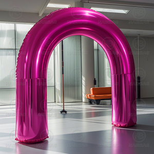 Arche gonflable d'entrée géante Décoration de fête Miroir réfléchissant Arche gonflable pour événements artistiques-Rose, Argent, <span class=keywords><strong>Vert</strong></span>, Bleu - Product Image 1