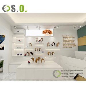 High End Hair Salon Furniture Hair Extension Wig <b>Shop</b> Display Shelf Human Hair Display Cabinet With LED Light - Product Image 3