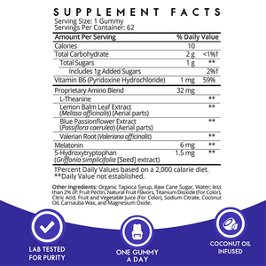 Etiqueta privada Vegan Sleep Gummy Melatonin 6mg Sleep Aid Gummies para adultos Valerian Vitamin B6 L-Theanine 5 HTP - Product Image 2