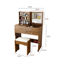 Coiffeuse de maquillage au design simple pour femmes avec tiroirs Commodes à bas prix avec miroir et chaise pour chambre à coucher