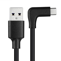 Cable USB 3.2 de Tipo A a Tipo C con Ángulo de 90 Grados |   Carga Rápida de 10 Gbps y 60 W |   Cable de Conexión para Auriculares VR |   0.15M a 3M, Negro |   Estable y Confiable