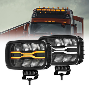 ไฟขับขี่ LED E-mark 9 นิ้ว 180W ระยะไกล แสงคู่ สีขาว-เหลืองอำพัน DRL ไฟไล่ตาม <span class=keywords><strong>12v</strong></span> 9 นิ้ว ไฟเสริมสำหรับรถบรรทุก ได้รับการรับรอง E9 มาตรฐาน IP68 - Product Image 1