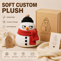 Bonhomme de neige de Noël personnalisé en laine, jouet en peluche, fabrication directe d'usine, OEM ODM, fabricant d'animaux en peluche, vente en gros, faible MOQ, peluche amusante
