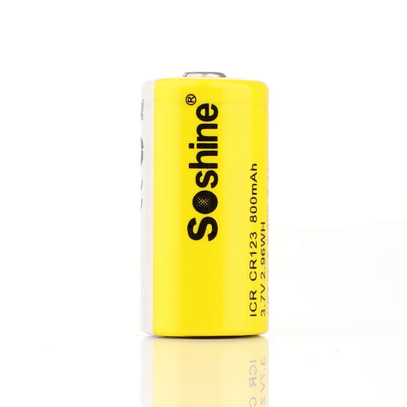 Soshine Rechargeable Li-ion CR123/16340 Battery: 3.7V 800mAh