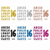 Ballons en aluminium de 16 pouces en gros, lettres de l'alphabet de A à Z, décoration pour anniversaire, mariage, Saint-Valentin, fête, globos