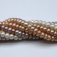 8mm-9mm Blanc Rose Violet Perle Couleur Abacus Forme Gros Perles D'eau Douce