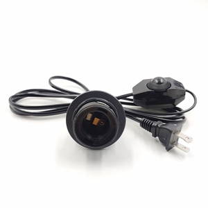 Portalampada <span class=keywords><strong>E27</strong></span> Nero con Interruttore On/Off, Dimmerabile, Cavo 1.8M, AC 110-220V, Attacco a Vite - Product Image 3