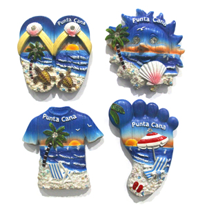 Imanes de Resina 3D Personalizados para Refrigerador, Recuerdo de Punta Cana, República Dominicana, Tema de Playa, Imán de Resina para Refrigerador para el Hogar - Product Image 1