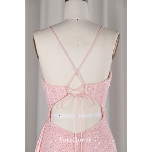 Robe de Mariée Sirène Femme de Haute Qualité, Encolure Carrée, Dos Nu, Soutien-Gorge Intégré, Écologique, Longueur Ras du Sol, Traîne Courte Gauche - Product Image 6