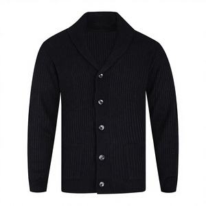 High-quality Solid Color <b>V</b>-<b>neck</b> Button Pocket Quick Dry Customizable <b>Men's</b> Cardigan <b>Sweater</b> Acrylic Breathable Wool Knitted 2026 - Product Image 2
