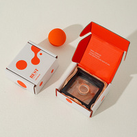 Mini boîte ondulée imprimée carrée bijoux savon porte-clés cadeau emballage courrier livraison boîte d'expédition orange vert