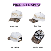Casquette de baseball OEM personnalisée bicolore avec logo brodé 3D, visière incurvée, 100% coton, unisexe, fermeture à boucle, personnalisation complète, vente en gros