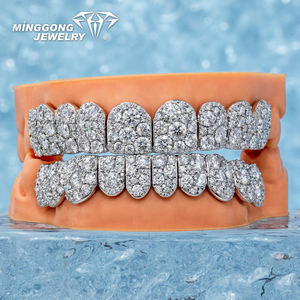 Mosaïque et neige ensemble Moissanite diamant <span class=keywords><strong>Grillz</strong></span> pour les dents Vvs Moissanite Grills S925 14K 18K mode Hip-Hop bijoux fins pour hommes - Product Image 1