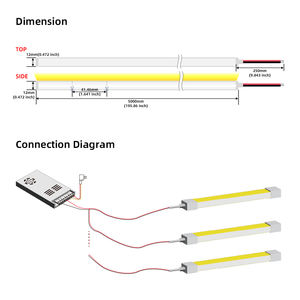 Bande lumineuse néon haute puissance sélectionnée 1212F, tube à pliage supérieur, diamètre de pliage 60 mm, 12W/M, 0.5A/M, 41.7mm, découpable, CCT multiple en option - Product Image 5