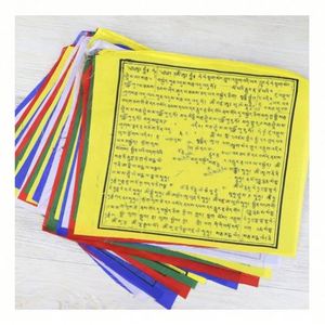 Banderas de Oración Tibetanas de Colores Vivos 2024, Bandera de Oración Budista Religiosa de Acrílico con Diseño Ashtamangala con Buda de la Medicina - Product Image 1