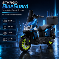 60V 72V Smart Electric Streetbikes Motorcycle 1500W Magnetic Motor Urban Utility for Delivery and Commuting 40-60km/h