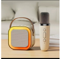 2024 nouveau haut-parleur karaoké populaire de haute qualité sonore avec microphone sans fil Double pour la fête de famille