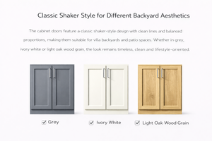 Mueble de Cocina para Exteriores, Acero Inoxidable 304, Estilo Shaker Modular, Cocina para Patio <span class=keywords><strong>con</strong></span> Encimera de Acero Inoxidable Sólido de 5 mm - Product Image 5