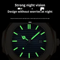 Montre à quartz de luxe X-GEQCK en or rose pour homme, montre carrée pour homme en acier inoxydable, étanche, lumineuse, avec date