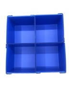 Bac de rangement en plastique creux imprimé numériquement, fabriqué en Chine, noir, en Coroplast, à face ouverte, empilable, personnalisable