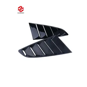 DSE Factory Direct Rear Side Window Louvers Shutters Trim, Black Glossy Shade Guard For Mustang Rear Window Louver 2015 2019