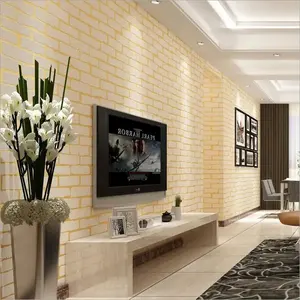 आधुनिक चीनी सरल Thickened ईंट पैटर्न 3D गैर बुना वॉलपेपर के लिए होटल सजावट