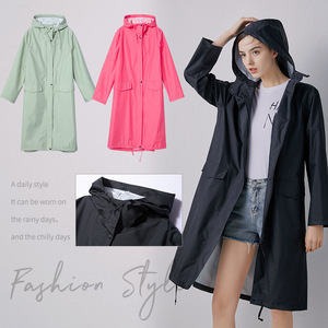 Imperméable long pour hommes et femmes coupe-vent pour adultes pour les voyages style coréen-japonais-européen-américain pour <span class=keywords><strong>Amazon</strong></span> transfrontalier - Product Image 2