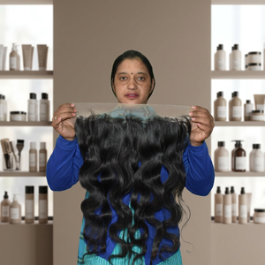 Wholesale 100% Raw <b>Cheap</b> Young Woman Virgin Vendor Hair Natural Color 13*4 Frontal Bodywave Indian Temple Human Hair <b>Extensions</b> - Product Image 1