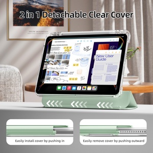 Estuche transparente extraíble deslizante desmontable para iPad Air Estuche de 11 pulgadas (M2) 2024 con portalápices - Product Image 5