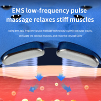 Oreiller de massage cervical électrique portable multifonctionnel bleu avec traction pour la relaxation musculaire du cou, réparation, appareil à usage domestique