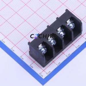 6-1437652-7 Barrier Terminal Block Through hole Component (THT),P=9.53mm Connector Three Sides 9.53mm 1x4P Straight Pin - Product Image 1
