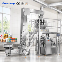Machine d'emballage automatique rotative pour sachets à fermeture éclair préformés, pour biscuits et snacks, avec peseuse multi-têtes
