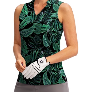 Camisetas sin mangas con cuello en V acanaladas para niñas y camisetas de golf con cuello, de nailon/cachemira, peso de tela 160g - Product Image 2