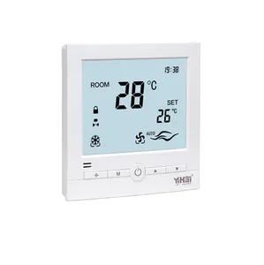 2 boru Rs485 modbus soğuk otel fcu oda termostatı ile büyük dijital LCD