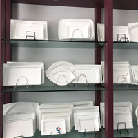 Service d'Assiettes et Bols Plats de Dîner Blanc Nordique de Haute Qualité, Bordure Dorée, en Porcelaine Céramique de Luxe pour Hôtel et Restaurant