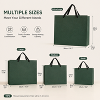 Sacs en papier personnalisés Newsense avec logo pour boutique de vêtements, sac de shopping vert foncé mat avec poignées en ruban pour robes et cadeaux