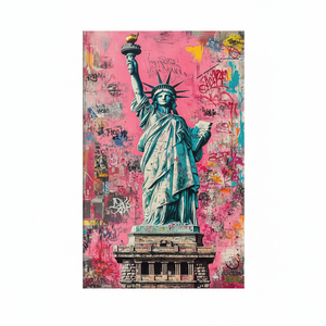 Bold NYC Pop Art Print: Statue of Liberty Graffiti Canvas,<b>WRAPPED</b> CANVAS - Product Image 2