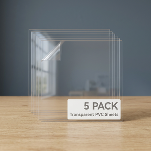 Transparent <b>Plastic</b> <b>PVC</b> <b>Sheet</b> 0.3mm 300x300mm Pack of 5 YF001 for Crafting Use - Product Image 3