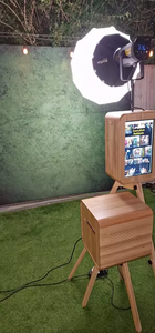 Đôi hai mặt cổ điển bằng gỗ Photo Booth với giống hệt nhau máy in đứng bằng gỗ DSLR gương với Godox ánh sáng đèn flash - Product Image 6