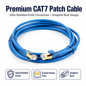 <span class=keywords><strong>สาย</strong></span>แพทช์ Cat7 SFTP 600MHz RJ45 CCA ป้องกันสัญญาณรบกวน สำหรับเซิร์ฟเวอร์แร็ค รองรับการสตรีม 8K จากโรงงานผู้ผลิตโดยตรง - Product Image 2