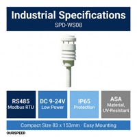 Kit de Inicio IoT Compacto Ourspeed (Ble 5.0) Estación Meteorológica 8 en 1 Ultrasónica con Sensor de Velocidad y Dirección del Viento, Temperatura, Humedad y Lluvia