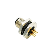 Connecteur circulaire M12 à montage sur circuit imprimé, filetage à vis pour fixation frontale, 4 broches mâle, code A