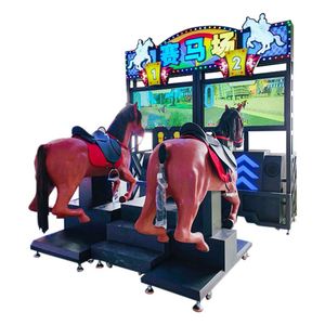 เครื่องเล่นเกมแข่งม้าในร่มแบบหยอดเหรียญ โครงสร้างโลหะและพลาสติก รองรับภาษาอังกฤษ เหมาะสำหรับสถานบันเทิง - Product Image 2