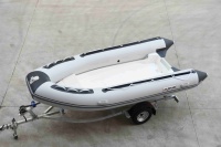 Bateau semi-rigide certifié CE de 4,2 mètres, coque en fibre de verre, Hypalon/PVC, bateau de pêche à rames, bateau semi-rigide gonflable de 13,7 pieds (420 cm) avec moteur