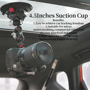 युन्युजिंगमी 4.5 "एल्यूमीनियम मिश्र धातु वैक्यूम सक्शन कप भारी पकड़ माउंट त्वरित रिलीज एडाप्टर 1/4"-20 3/8 "-16 स्क्रू माउंट - Product Image 5