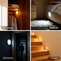 Lampe de nuit LED intelligente moderne avec capteur de mouvement infrarouge, lumière blanche chaude, fonctionne sur piles, lumière d'escalier