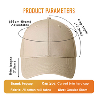 Casquette de baseball en sergé de coton structurée à 6 panneaux, personnalisable avec logo, panneau avant rigide, visière pré-courbée, broderie 3D en relief, vente en gros