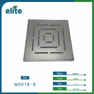 Elite Square Shower Head 4 Inches Stainless Steel Rain Spray Modern Bathroom Wall Mount High Pressure - Product Image 1