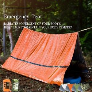 Tente d'urgence légère isolante contre le froid, abri triangulaire en film PE et aluminium, coupe-vent pour la <span class=keywords><strong>survie</strong></span> en extérieur, la randonnée et le camping - Product Image 2